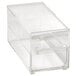 A clear plastic Vollrath bread box with a handle.