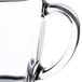 a close up of a glass mug