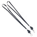 A pair of black ring-style lanyards.