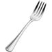 A close-up of a Bon Chef stainless steel salad/dessert fork with a silver handle.
