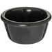 A black Carlisle ramekin on a white background.