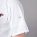 a person wearing a white coat