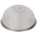 A silver Vollrath heavy duty stainless steel mixing bowl with a round rim on a white background.