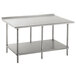 A stainless steel Advance Tabco work table with undershelf.