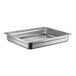 A silver rectangular Vollrath stainless steel steam table pan.