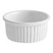 A white fluted porcelain ramekin.