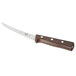 A Victorinox curved boning knife with a rosewood handle.