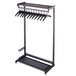 Quartet 20222 24 inch Black Single-Sided Garment Rack with Two Shelves and Eight Hangers