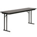 Correll ST1860PX07 18 inch x 60 inch Rectangular Black Granite High-Pressure Folding Seminar Table with Off-Set Legs