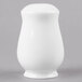 A white bone china salt shaker.