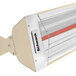 A beige Schwank indoor/outdoor patio heater with a red light.