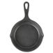 A black faux cast iron Elite Global Solutions fry pan with a handle.