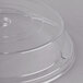 A clear plastic lid with a circular rim.
