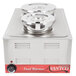 An Avantco stainless steel countertop food warmer with two bowls on top.