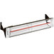 A Schwank electric patio heater with red lights.