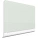 A Quartet white frameless glass markerboard with hidden marker rail on a white background.