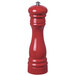 A Fletchers' Mill Federal Cinnabar wooden pepper mill with a silver top.