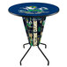 A Holland Bar Stool University of Notre Dame pub table with the Notre Dame Fighting Irish logo on it.