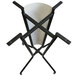 A black and white Holland Bar Stool Michigan State University pub table with a white surface.