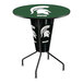A green Holland Bar Stool pub table with a white Michigan State University logo on it.