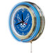 A blue and silver clock with the United States Air Force logo in white and blue.