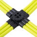 a black and yellow plastic connector