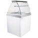 A white rectangular Excellence gelato dipping cabinet with a clear glass top.