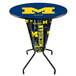 A Holland Bar Stool University of Michigan 36" round bar height pub table with a University of Michigan logo on it.