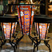 a group of stools with a logo on them