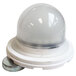 A white round LED pub table with a round metal base.