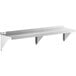 A Regency stainless steel wall shelf with solid metal shelves.