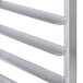A Channel stainless steel steam table pan rack with four shelves.