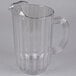 A clear plastic Rubbermaid Bouncer Pitcher with a handle.