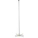 A white pole with a metal base and a metal handle.