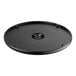 A black round plate with a hole in the center.