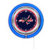 A round wall clock featuring the Washington Capitals logo with a blue neon light border.