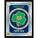 A white framed mirror with the University of Notre Dame logo in the center.