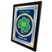 A white framed mirror with the University of Notre Dame Fighting Irish logo.
