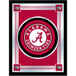 A framed mirror with a red and white University of Alabama logo including a red letter A on a white background.