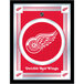 a red and white logo