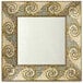 A white square melamine plate with a mosaic spiral pattern.