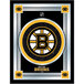 A white framed mirror with the Boston Bruins logo on it.