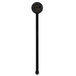 A black rectangular stick with a round black and gold logo.