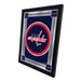 A framed decorative mirror featuring the Washington Capitals logo and team colors.