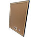 A white picture frame with a brown frame and Louisiana State University logo.