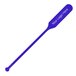 A blue plastic paddle stirrer with a logo.