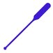 A blue plastic paddle with a handle.