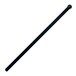 A black slim jim straw with a flat, metal stirrer on the end.