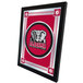 A white-framed mirror with University of Alabama Crimson Tide logo.