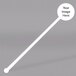 A white stick with a circle and black text.
